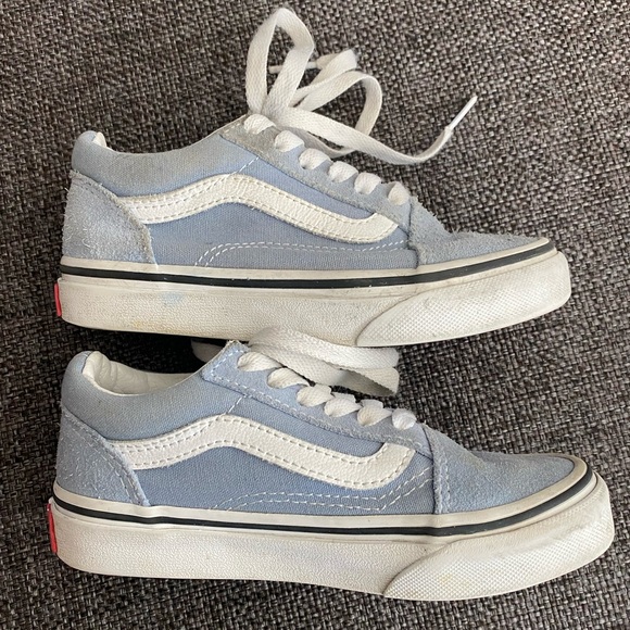 Vans Kids Old Skool V Core Lace Up Sneakers Size 11.5, Dusty Blue, Suede Details - Picture 3 of 12